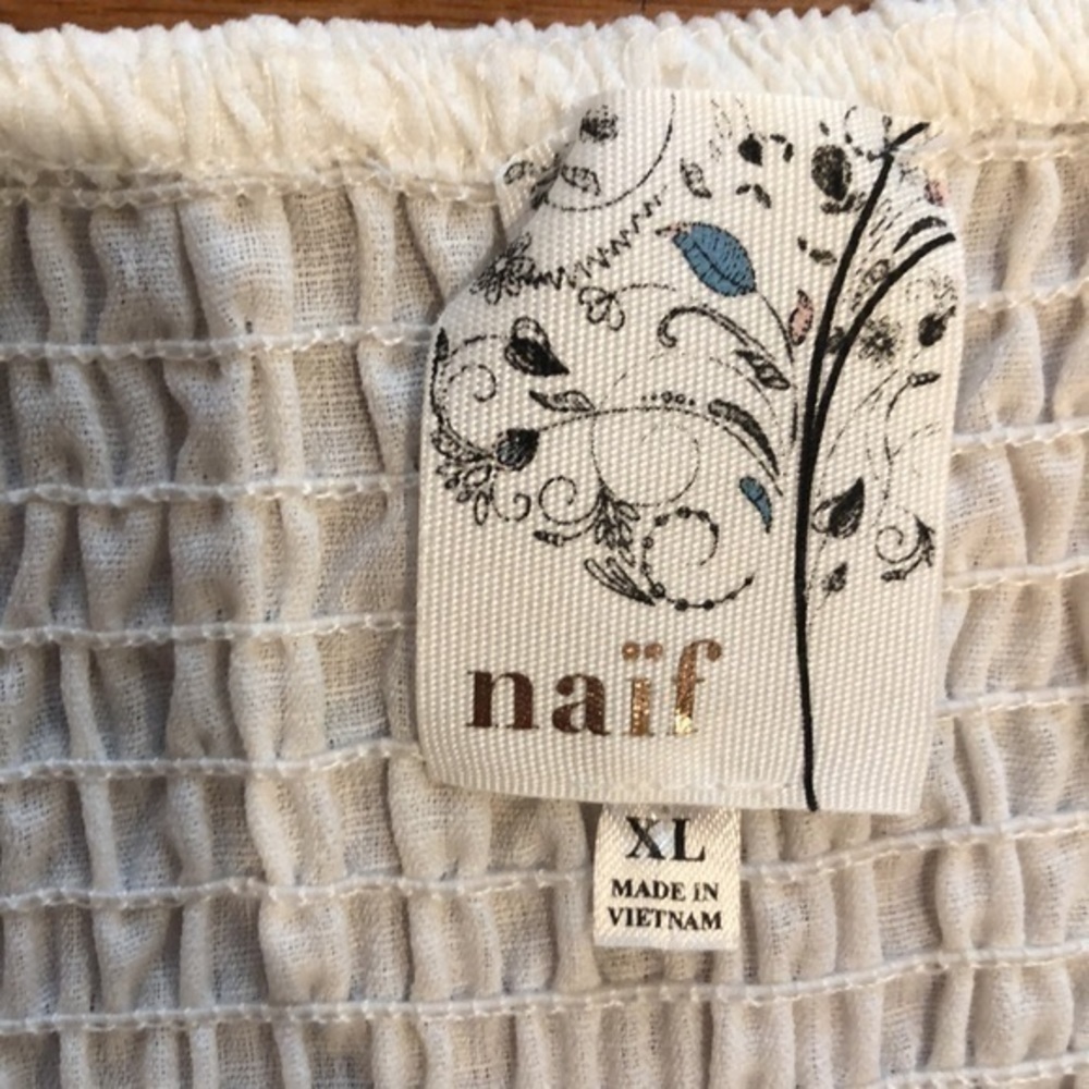 Naïf  Anthropologie white button front midi dress - Picture 8 of 12